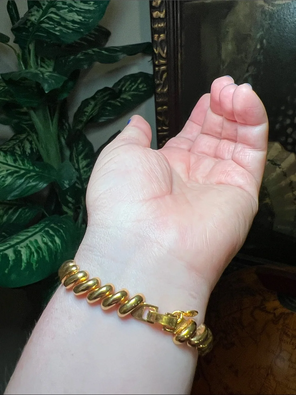 Vintage Gold Plated Premier Designs San Marco Chain Macaroni Style Link Bracelet